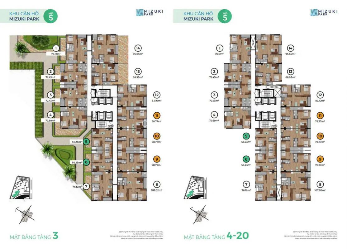 MẶT BẰNG Căn Hộ Mizuki Park Bình Chánh